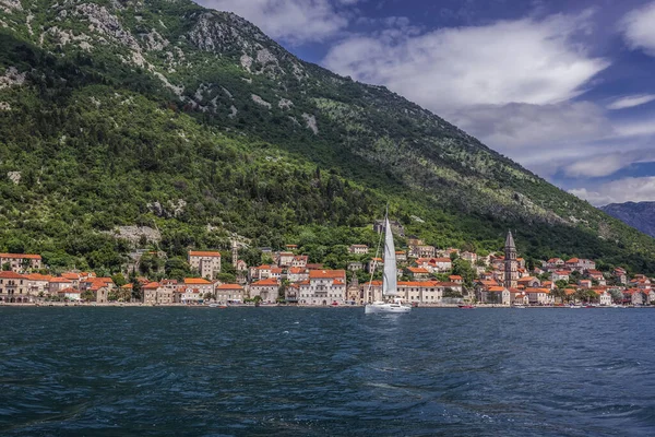 Vista Sobre Perast Cidade Histórica Kotor Bay Mar Adriático Montenegro — Fotografia de Stock