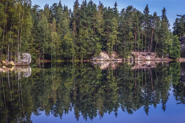 stock image Flooded sandpit in Adrspach-Teplice Rocks national park, Czech Republic