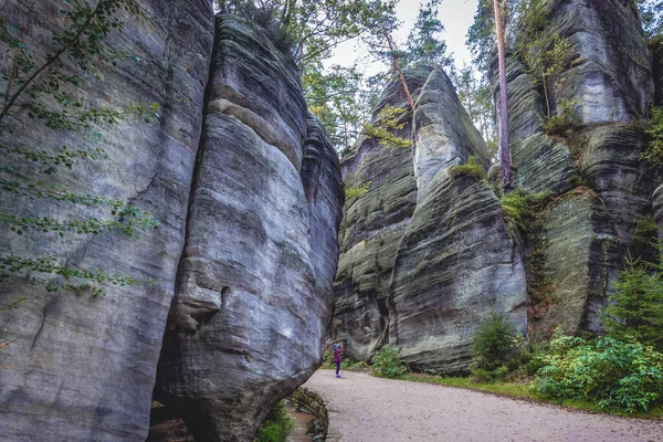 Percorso Nel Parco Nazionale Adrspach Teplice Rocks Repubblica Ceca — Foto Stock