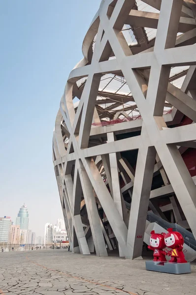 中国北京 2013年4月2日 为2008年北京夏季奥运会建设奥林匹克公园国家体育场的具体情况 — 图库照片
