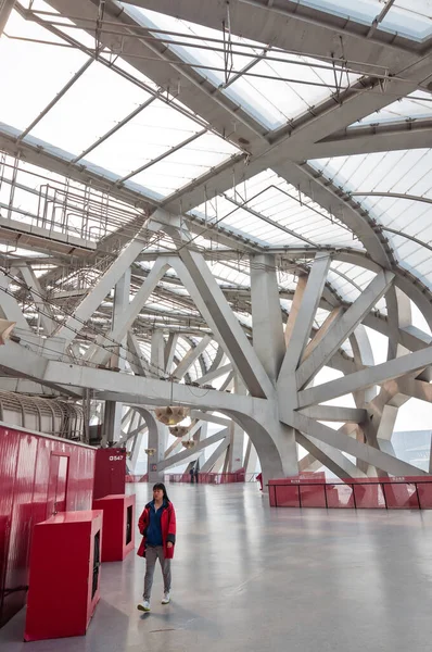 Pequim China Abril 2013 Interior Estádio Nacional Verde Olímpico Construído — Fotografia de Stock