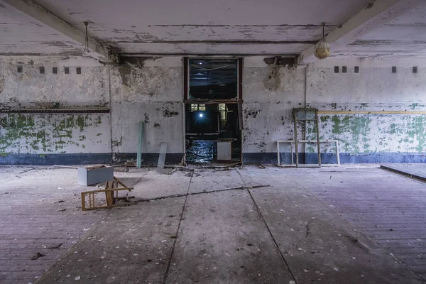 Bâtiment Abandonné Dans Base Militaire Tchernobyl Dans Zone Exclusion Tchernobyl — Photo