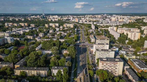 Varşova Polonya Temmuz 2023 Stanow Zjednoczonych Caddesi Lazienkowska Thorfare Caddesi — Stok fotoğraf