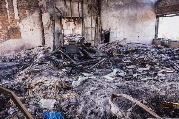 Mariupol Oekraïne Mei 2014 Interieur Van Verwoest Gemeentegebouw Mariupol Stad — Stockfoto