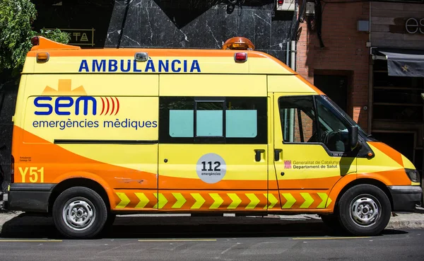 Barcelona Spain May 2015 Ambulance Barcelona City — Stock Photo, Image