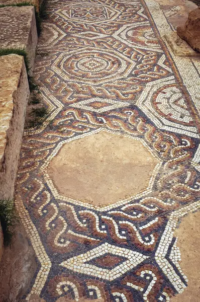Mosaico Nell Antica Città Romana Sufetula Nella Città Sbeitla Nel — Foto Stock