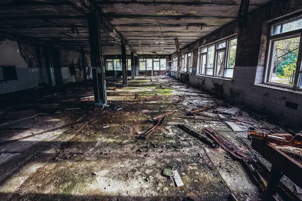 Mess hall in abandoned military base Chernobyl-2 in Chernobyl Exclusion Zone, Ukraine