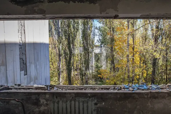Widok Pałacu Kultury Energetik Pierwotnym Mieście Duchów Strefie Wyłączności Czarnobyla — Zdjęcie stockowe