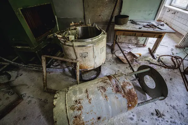 Chernobyl Zone Ukraine September 2014 Kitchen High School Abandoned Military — Foto de Stock