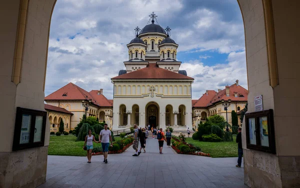 Alba Iulia Roemenië Juli 2016 Buitenorthodoxe Kroningskathedraal Alba Carolina Citadel — Stockfoto