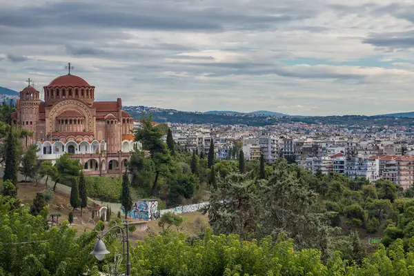 Tesalónica Grecia Octubre 2021 Iglesia San Pablo Vista Desde Las — Foto de Stock