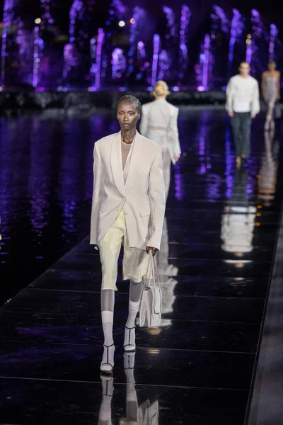stock image A model walks the runway for Boss Fashion Show Spring Summer 2023 at the Herald Plaza in Miami Beach, on March 15th, 2023