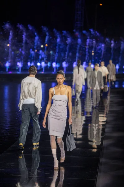 Model Walks Runway Boss Fashion Show Spring Summer 2023 Herald — Stock Photo, Image
