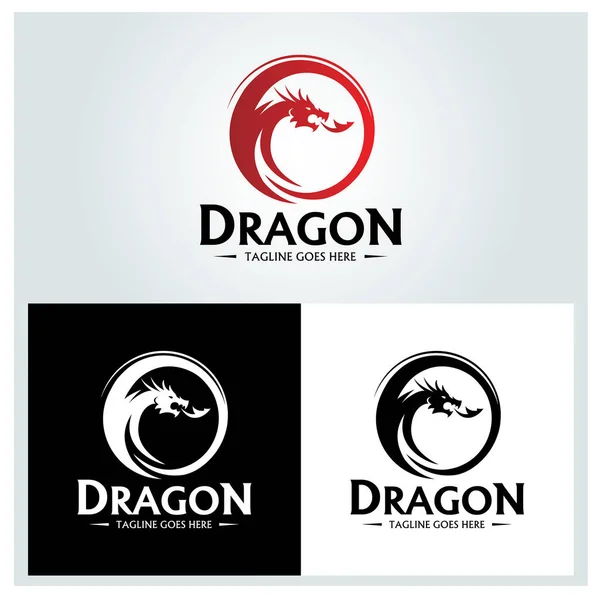 Draken Logo Ontwerp Template Vectorillustratie — Stockvector