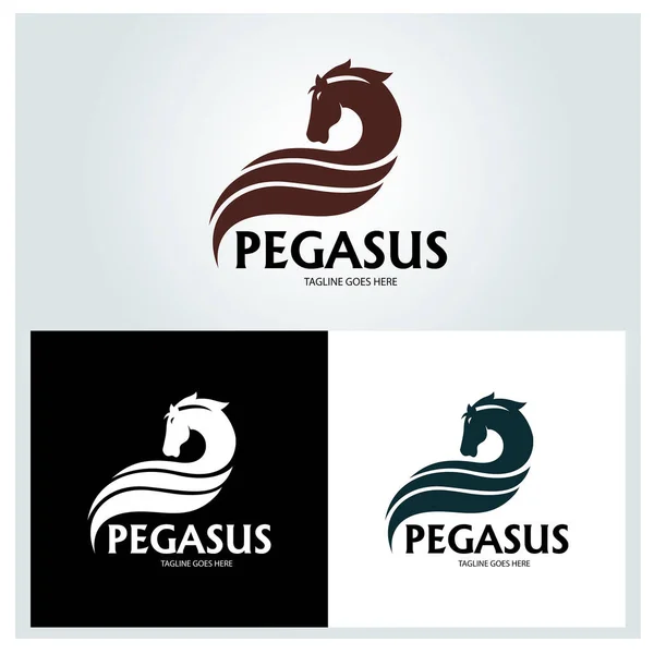 Modelo Design Logotipo Pegasus Ilustração Vetorial — Vetor de Stock