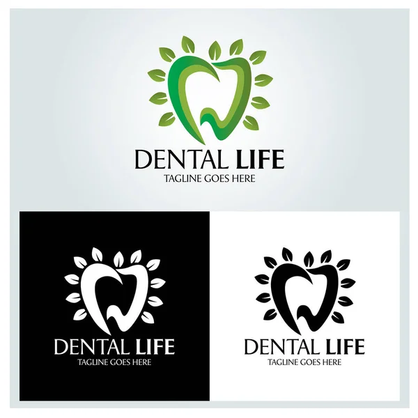 Diş Kliniği Logosu Tasarım Şablonu Vektör Illüstrasyonu — Stok Vektör
