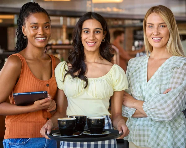 Portrait Of All Female Staff Team Working In Restaurant Or Coffee Shop