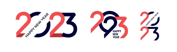 2023 Текст Логотипу Чорно Червоний Набір Дизайну Дизайн Шаблон Святкування — стоковий вектор