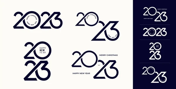 Набор Логотипа 2023 Новым Годом Векторная Иллюстрация 2023 Шаблон Дизайна — стоковый вектор