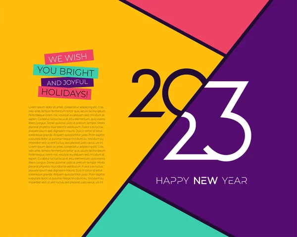 2023 Кольоровий Плакат Новим Роком Дизайн Типографічного Логотипу 2023 Святкування — стоковий вектор