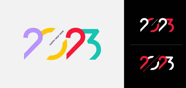Набор Современного Логотипа Текст 2023 Новым Годом Новогодний Дизайн Искушает — стоковый вектор