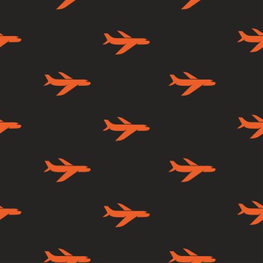 Uçağın kusursuz bir düzeni var. Kusursuz bir model, uçak. Düzenlenebilir web sayfası geçmişleri, uçuşlar, seyahatler, şablon dolguları için kullanılabilir. Vektör çizimi. Siyah arkaplanda izole.