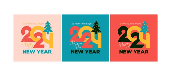 2024 Новым Годом Дизайн Вектора 2024 Искушает Плакат Праздничной Типографии — стоковый вектор