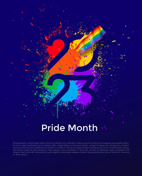 Lgbtq Pride Month Banner Typography Text 2023 Abstract Modern Sharp — 图库矢量图片
