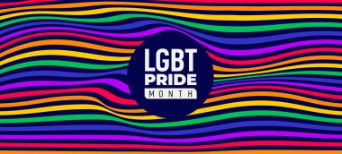 LGBTQ gay pride flag background. 2023 LGBT pride design flag rainbow wave on dark background. Banner template for Pride Month. Human rights or diversity concept. Template event banner design