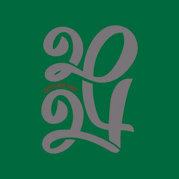 Один Рядок Плакату 2024 Року Логотип Типографії Дизайну Чорних Рук — стоковий вектор