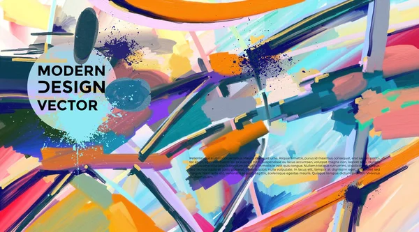 Arte Fundo Design Curso Pincel Moderno Cartões Convite Elementos Coloração — Vetor de Stock