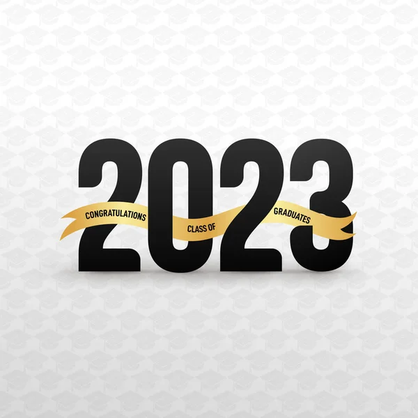 Τάξη Του 2023 Συγχαρητήρια Πτυχιούχοι Σχεδιαστική Τυπογραφία Σύνολο Της Εικόνας — Διανυσματικό Αρχείο