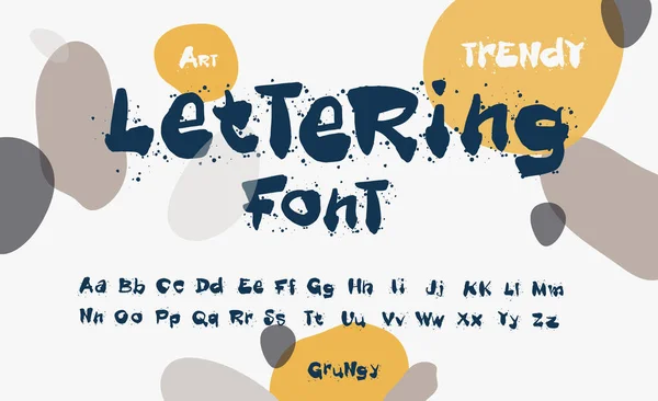Γράμματα Γίνονται Ένα Μεγάλο Πινέλο Πιτσιλιές Γραμματοσειρά Σπρέι Χρώματος Υφή — Διανυσματικό Αρχείο