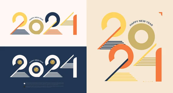Новым 2024 Годом Типографским Набором Концепций Концепция Празднования Нового Года — стоковый вектор
