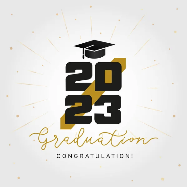 Lettering 2023 Class Design Greeting Invitation Card Template Graduation Design — Stock Vector