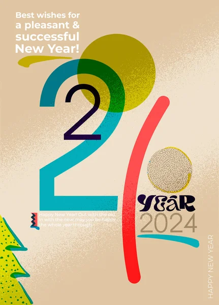 2024 Diseño Texto Logotipo Cartel Tipografía Celebración Plantilla Diseño Tendencia Gráficos vectoriales
