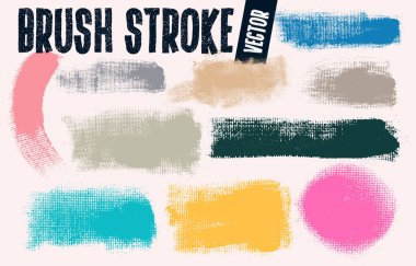 Gerçekçi vektör boyası fırça darbesi, mürekkep sıçraması ve pasaklı dekorasyon unsurları. Grunge fırçası. Renkli suluboya sıçratma, sosyal medya çerçevesi. Yüksek kalite kumaş. Sanat tuvalinde fırça darbeleri.
