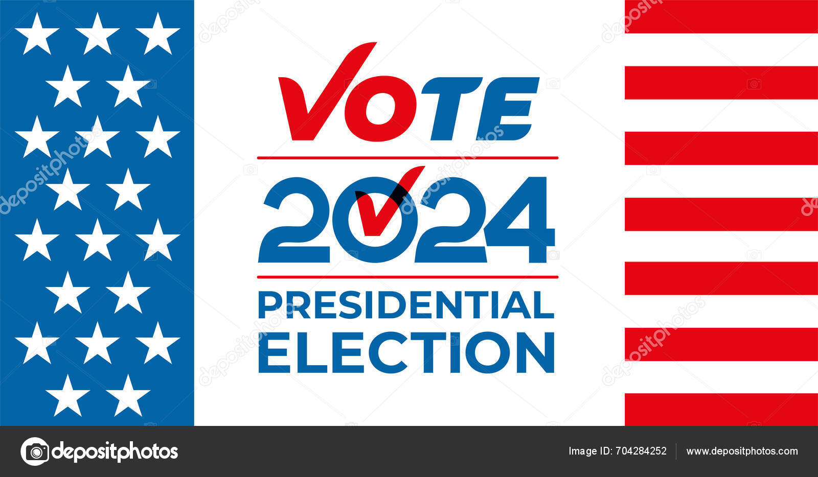Estados Unidos 2024 Banner Del Evento Elecciones Presidenciales