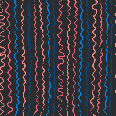 Kusursuz desen grunge soyut arkaplan. Renkli mürekkep dalgalı sanat arkaplanı. Şablon el fırçası dikey eğri dalgalı çizgiler çizdi. Ambalaj kağıdı, tekstil, afiş, poster için modern tasarım.