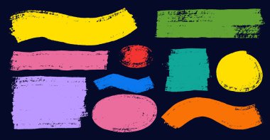 El fırçası renginde boya çerçevesi. Metin kutusu çerçevesi için fırça darbesi. Vurgulama tasarımı grafiği için vektör paneli arkaplanı. Vektör renkli kare sancak vuruşu.