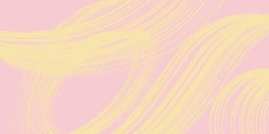 Grainy yellow hand drawn spiral brush stroke with spray texture. Distress damaged edge vector banner with spiral grunge line. Grainy bold brush strokes, ink pink texture with scattered tiny dots. clipart