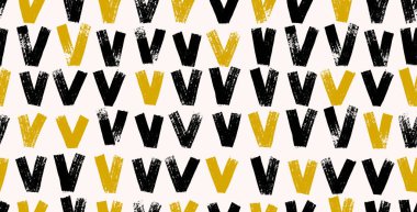 Kusursuz desenli zikzak çizgileri. Grunge vuruşları, kuru fırça, tebeşir, pürüzlü kenarlar ve uçlarla tuval üzerine kömür. İç dizayn, baskı, duvar kağıdı. Vektör illüstrasyonu kusursuz desen.