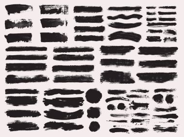 Büyük bir mürekkep fırçası darbesi. Grunge boya fırçası, çerçeve, kalın çizgi, kutu. Yırtık boya kenarları, suluboya sıçrama, ya da kirli yüksek detay dokusu seti. Siyah siluet, pankart klipsi sanat vektör tasarım ögesi.