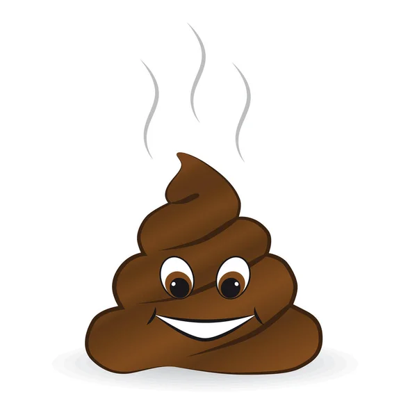 Poo Emoticon Emoji Poop Face Vector Illustration — Stock Vector