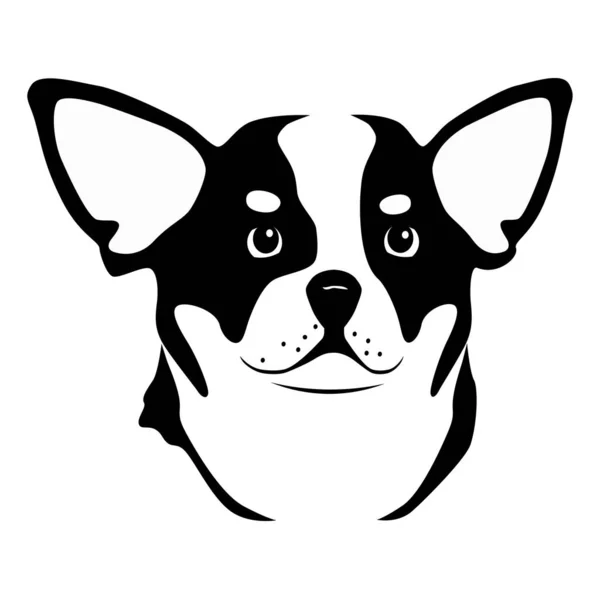 Chihuahua Köpek Vektör Çizim Dövmesi — Stok Vektör