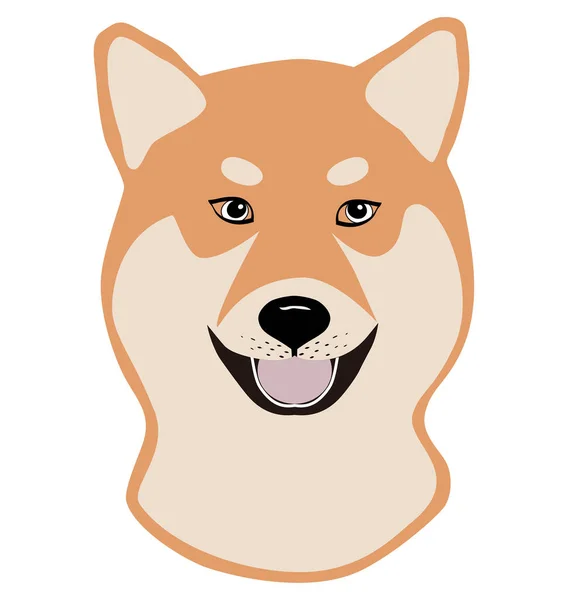 Niedlicher Shiba Hund Mit Smile Vektortätowierung — Stockvektor