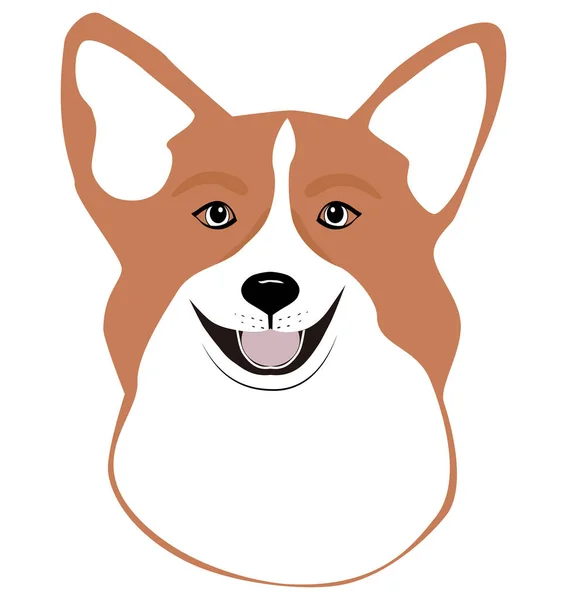 Corgi Dog Vector Cartoon Illustration Nettes Freundliches Welpenlächeln Auf Weißem — Stockvektor