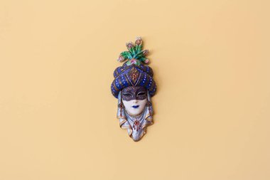 Luxury venetian mask for New year and christmas party celebration design banner. Carnival masquerade fantasy costume ball photo