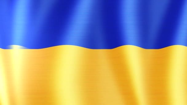 Seamless Loop Animation Ukraine Flag Fabric Texture Flag Ukraine Video — Stock Video