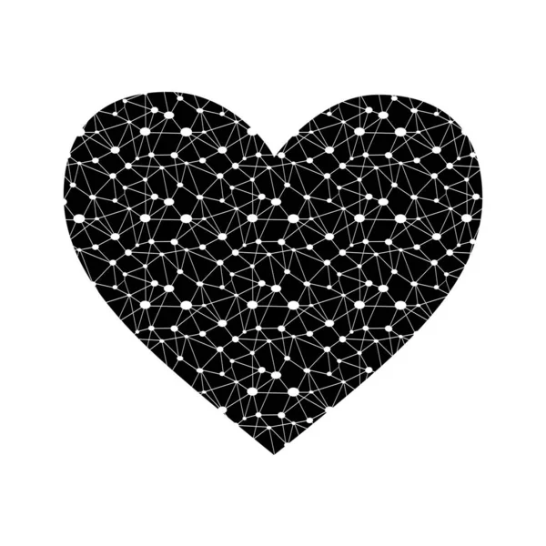 Coeur Forme Molécule Atom Fond Vecteur Amour Tatouage — Image vectorielle